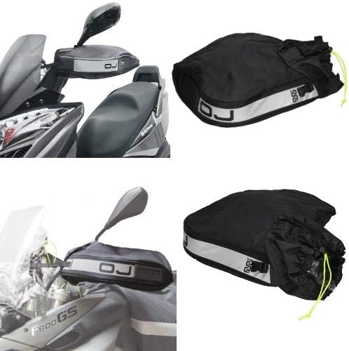COMPATIBLE WITH VESPA GTV 125 MUFFS THERMAL WATERPROOF OJ C007 PRO HAND PLUS PADDED COVER PARAMANS FOR UNIVERSAL BIKE SCOOTER BLACK