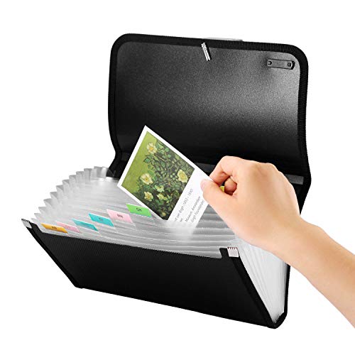 Glove Box Console Organizer with 13 Pockets, UBAYMAX Car Vehicle Auto OCD Document Holder Case Armrest Storage Wallet for Owners Manual Car Registration Insurance Card Tire Gauge Changes (Black)