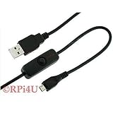 Raspberry Pi Micro USB Cable with ON/OFF Switch - Easy Start / Reboot !
