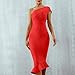 Lutos Women’s Cold Shoulder Mermaid Dress Fishtail Bodycon Midi Cocktail Evening Dress Redthumb 1