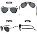 IALUKU Polarized Sunglasses Metal Frame Pilot Glasses Men Women (Silver/Black, 58)
