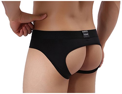 YKC Men s Jockstrap Athletic Sexy Gay Underwear For Sex Briefs Low Rise Black Small