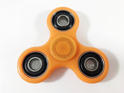 Owlsome Fidget Spinner EDC Toy Anxiety and Stress Relief Ceramic Hybrid Ball Bearings (Glow In Dark Orange)