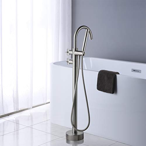 Artiqua Tub Filler Freestanding Bathtub Faucet Brushed Nickel Floor