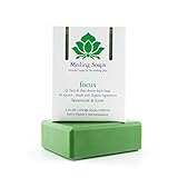 Focus – Organic Natural Soap Bar Spearmint & Lime Essential Oil Organic Shea Butter Soap w Vitamin E & Antioxidants - 6 Ounce Moisturizing Natural Soap Bar from Meiling Soaps