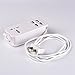 USB Power Strip Portable Travel Charger Outlets 2.1AMP 1AMP 21W 5Foot Power Supply Cord With Universal Plug Input From 100v-240v Power Sockets USB Charger Station 4 Port 5v 1A/2.1A USB Charger (White)