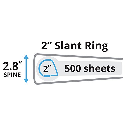 Avery Durable View Binder with 2" Slant Rings, Assorted, Blue, Orange, Pink, White, 6 Pack(17038)
