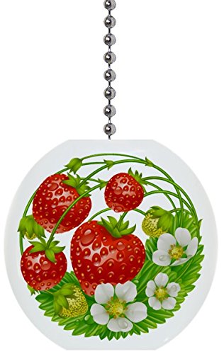 Round Strawberries Design Solid Ceramic Fan Pull