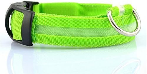 LED Dog Safety Collar Flashing Light up, - Keep Your Friend Safe in Night Walks (Medium (15.7~18.9 inch ), Green)