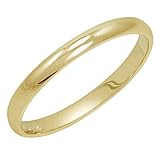Women's 14K Yellow Gold 2mm Classic Fit Plain Wedding Band (Available Ring Sizes 4-8 1/2)