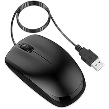 JETech 3-Button Wired USB Optical Mouse Mice (Black) - 0776