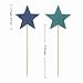 Blue Monogram Sweet 16 Cake Topper Glitter Star Cupcake Picks For 16th Birthday Anniversary Party Decoration Supplies