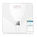 Etekscale Weight Scale Bluetooth Smart Connected Bathroom Digital Scale with Large Digital Highlight LED Display for 8 Body Measurements in Elegant White