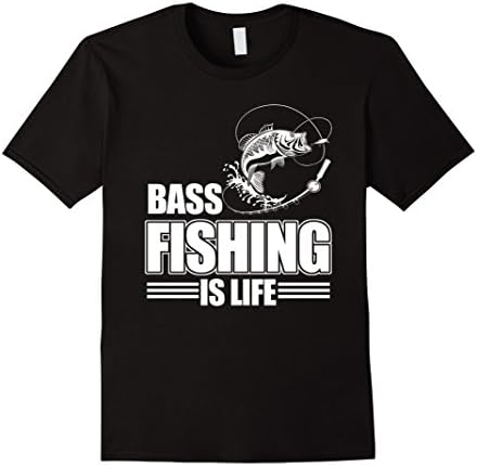 Mens Bass Fishing Is Life T-Shirt Small Black