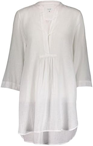 Guadalupe Design Poppy Dress Shrt. 100% Linen Designer Dress. Beautiful and Soft. Perfect For Every Occasion. (Large, White)