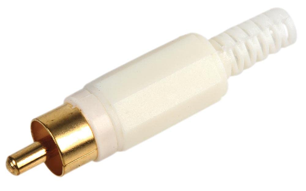 Pro Signal PS11514 White Phono (RCA) Plugs – Gold‑Plated, Pack of 10