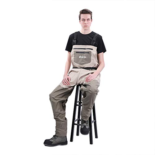 NEYGU Quick-Drain Breathable Waders with 4mm Neoprene Stocking Foot for The Snow Wading and Rain Wading. The Chest Fishing & Hunting Wader is Keep Uers Warm in The Cold Water (L)... - Thumbnail 5