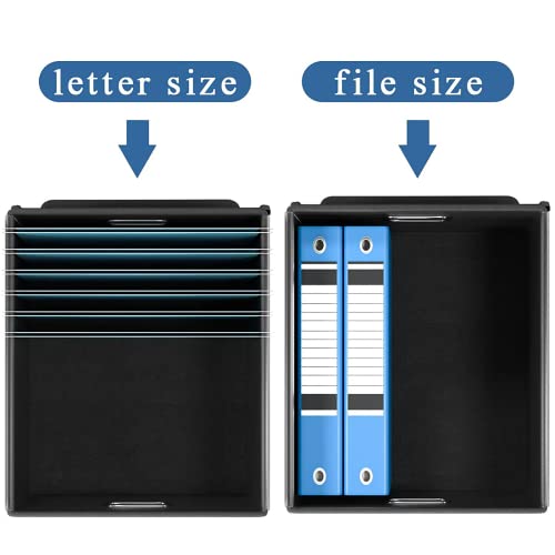 Huolewa Upgraded File Organizer Box with Lid, Collapsible Faux Leather