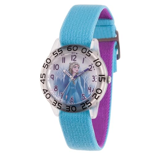 Disney Frozen 2 Watch for Girls 4–7 – Princess Featuring Character Dial – Gift for Kids – Clear Bezel and Blue-Purple Nylon Strap with Velcro Closure - Buy and GET 1 Free Mystery Watch