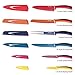 Hecef Colorful Knife Set with Covers,FDA Non-stick Stainless Steel Blade with PP Handle, Includes 8'' Chef, 8'' Slicing, 8'' Bread, 8'' Fork, 5'' Utility and 3.5'' Paring Knife (multi-color)