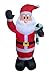 4 Foot Tall Lighted Christmas Inflatable Santa Claus with Candy Cane Yard Art Decoration