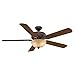 Casablanca 55006 Ainsworth Gallery 60-Inch 5-Blade Single Light Ceiling Fan, Onyx Bengal with Distressed Walnut/Dark Walnut Blades and Toffee Glass Bowl Light