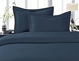 Elegant Comfort 1500 Thread Count Egyptian Quality Super Soft Wrinkle Free 2-Piece Pillowcases- HypoAllergenic, King Size - Navy Blue