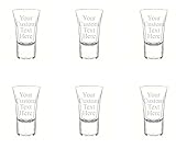 Personalized Set of 6 Shot Glasses (1.5oz) Free Engraving Groomsman and Bridesmaid Gift