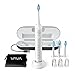VAVA Electric Toothbrush Clean as Dentist Rechargeable Sonic Toothbrush with 4 Replacement Brush Heads 5 Optional Modes, Built-in Auto Timer, IPX7 Waterproof, FDA Approved, White