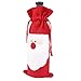 Megadream 10PCS Christmas Santa Claus Red Wine Bottle Decoration Cover Bags for Christmas Xmas Gift Dinner Party Table Decor – 10Packs