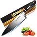 STEINBRÜCKE Chef Knife - Kitchen Knife 8 Inches German 5Cr15Mov Stainless Steel Blade with Finger Guard，HRC58 Sharp-Dishwasher Safe
