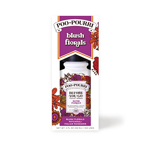 POO-POURRI BEFORE-YOU-GO TOILET SPRAY, BLUSH FLORALS, 2 FL OZ – BLUSH FLORALS, ITALIAN MANDARIN AND PATCHOULI