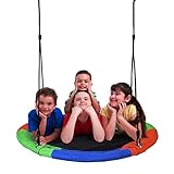 Extra Large 40'' Diameter Tree Swing,Children's Colorful Swing,400lbs Weight Capacity