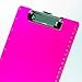 Officemate Transparent Plastic Clipboard, Letter Size with Ruler Markings, Neon Pink (83009)