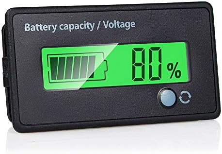 Indusky デジタル電圧計 バッテリー残量表示計 汎用型 Dc 12v 24v 48v 60v 72v 84v 日本語取扱書付き リチウム電池 鉛蓄電池 リン酸鉄リチウムイオン電池 Lcdディスプレイ 緑