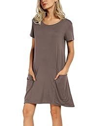 Urban CoCo Summer Casual T-Shirt Vestidos Vestido de manga corta con bolsillos y bolsillos