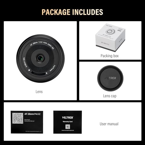 VILTROX 28mm F4.5 Full-Frame STM Autofocus Lenses for Nikon Z Mount Camera Lenses Compatible Lenses for Nikon Z9 Z8 Z7 Z6 Z5 Z50 Z30 ZFC