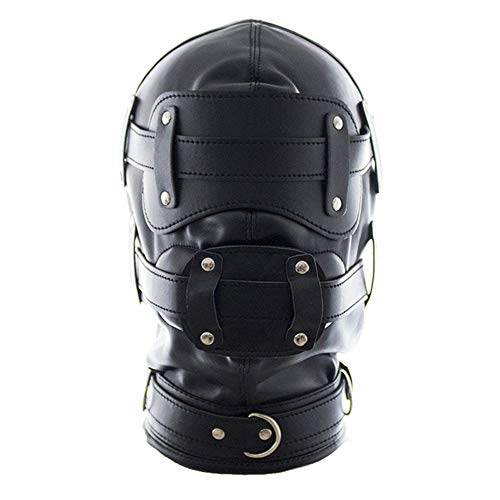 Bondage Mask Headgear with Mouth Gag Penis Restraint Sex Hood for Women Adult Games Fetish Slave BDSM for Couples