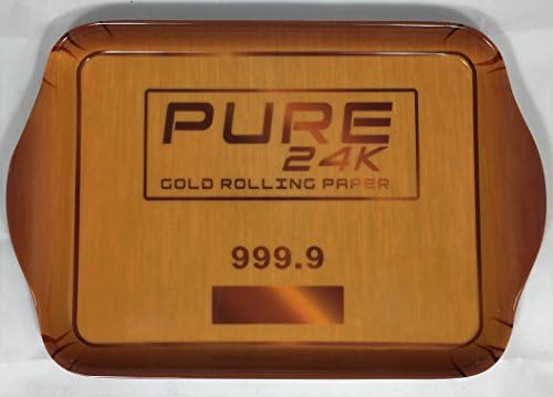 Pure 24k™ Gold Rolling Papers Plastic Rolling Tray 6" x 9"