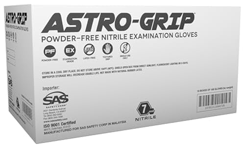 SAS Astro-Grip Powder-Free Exam Grade Nitrile Disposable Gloves - Main Image