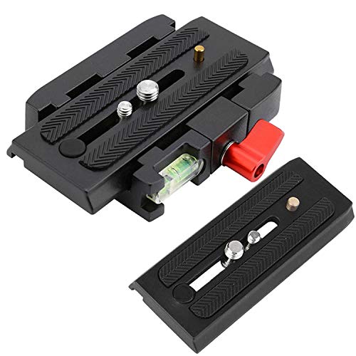 Aluminum Alloy Quick Release Clamp Adapter + 2pcs Quick Release Plates Camera Mount Compatible with Monopod Tripod Head Fluid Slider Shoulder Rig Manfrotto 501HDV 500AH 503HDV 701HDV 519 561 Q5 577 - Thumbnail 7