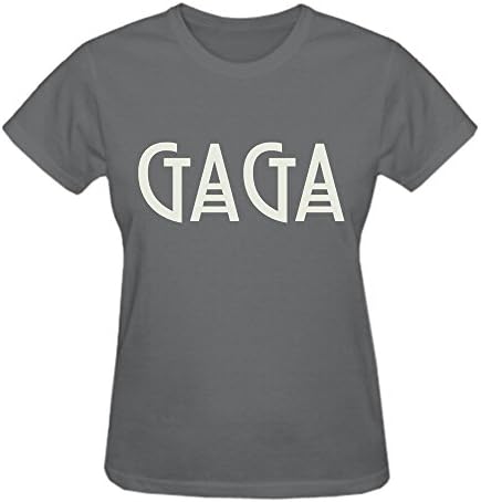 DIYCloTH Women's Famous singer Lady Gaga Short Round T-shirt Grey L