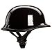 Low Profile Novelty German Chopper Half Helmet Skull Cap Gloss Black (L)