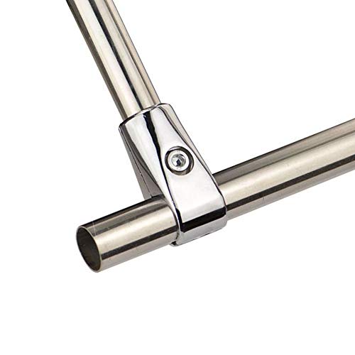 Castuvy 4Pcs Aluminum Alloy Silver 1"(25 mm) Round Pipe Joint Fixing Parts, Frame Display Stand Assembly Combination Drying Rack Connection Fastening Joint