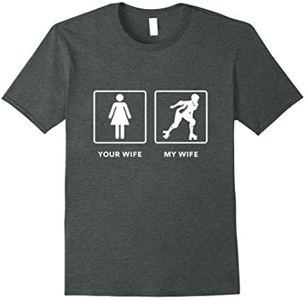 Mens Your Wife, My Wife Roller Derby Clothing T Shirt Large Dark Heather