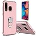 lovpec Compatible with Galaxy A20 Case, Ring Magnetic Holder Kickstand Shockproof Protective Phone Cover Case for Samsung Galaxy A50/for Galaxy A20/for Galaxy A30 (Pink)