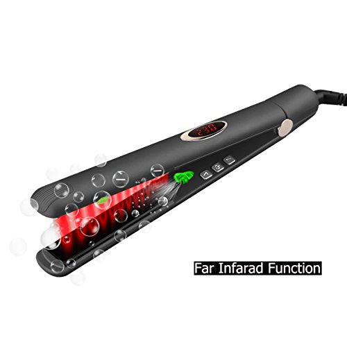 Anion Hair Straightener Irons, Hann 2 in 1 Ceramic Styling Salon Tools Professional Hair Straightener & Hair Curler (Black)