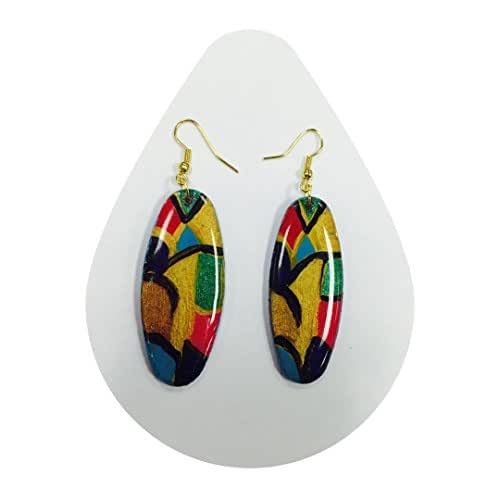 Hand Painted Wooden Earrings Handmade Products