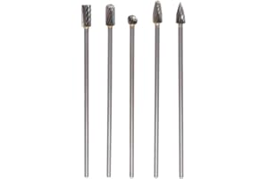 5PCS Long Carbide Burr Set 1/8" Shank Total L 4" for Dremel Die Grinder Bits Long 100MM HOMEIDOL 1/4" Head Carbide Rotary Bur