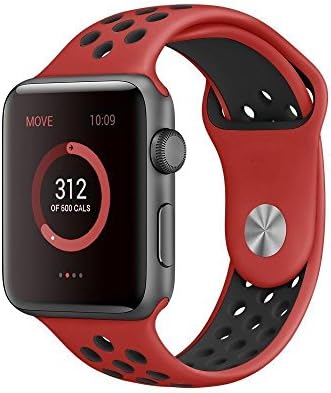 Apple Watch Band - Waloo™ Breathable Sport Band for Apple Watch Series 1 and 2 - 38mm Red/Black